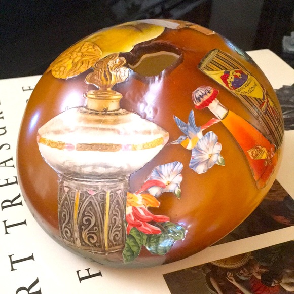 Hand Crafted Other - Vintage, handblown, amber colored glass vase. Beautiful irregular shape.